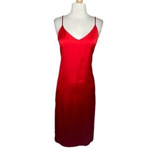 The‎ Drop Ana Red Satin Spaghetti Strap Slip Dress Size M Valentine